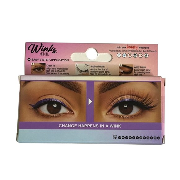 Ardell Winks Feathery So Lit 20mm False Eyelashes Black New - Picture 2 of 4